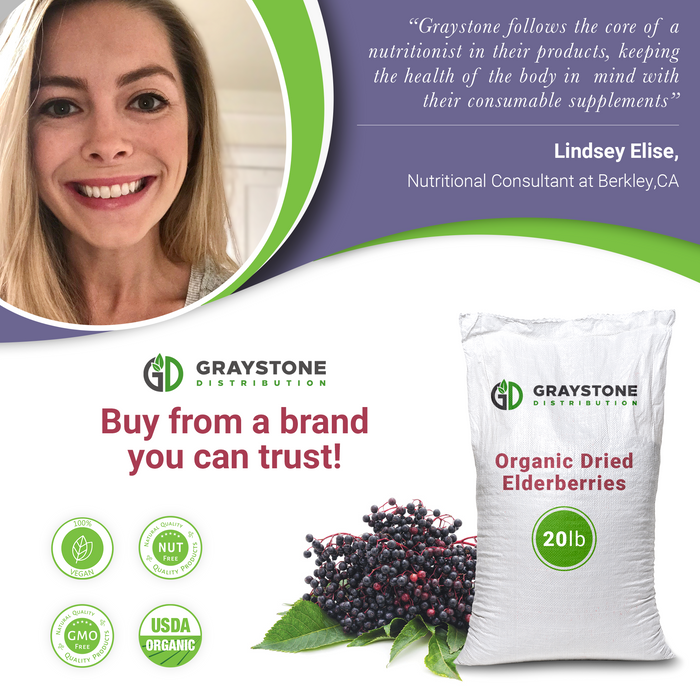 OUT OF STOCK UNTIL NOV: USDA Certified Organic Dried Elderberries Bulk - 20lbs Bag (Sambucus Nigra - Black Elderberry)